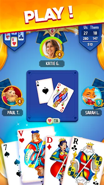 Belote & Coinche: le Défi  [МОД Menu] Screenshot 1