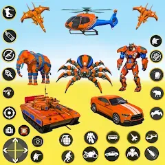 Скачать взломанную Spider Mech Wars - Robot Game  [МОД Menu] - последняя версия apk на Андроид