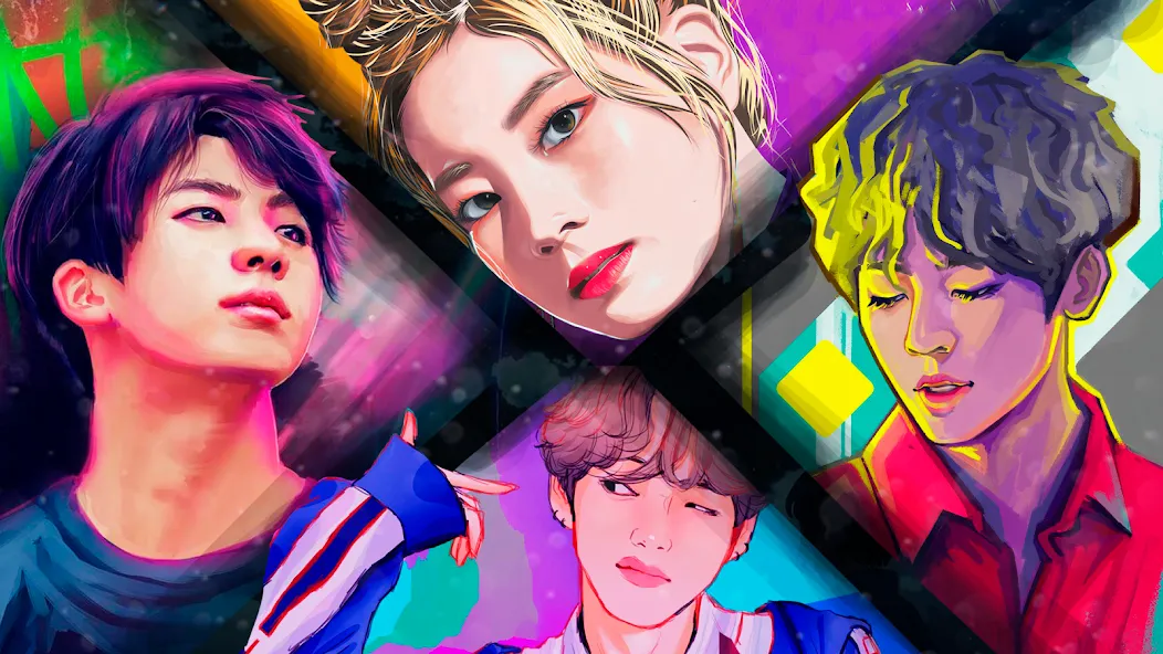 Kpop Paint by Numbers BT21  [МОД Много денег] Screenshot 2