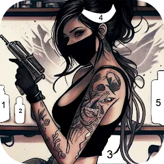 Взлом Tattoo Coloring games  [МОД Меню] - последняя версия apk на Андроид