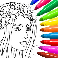Взлом Coloring for girls and women  [МОД Бесконечные деньги] - стабильная версия apk на Андроид
