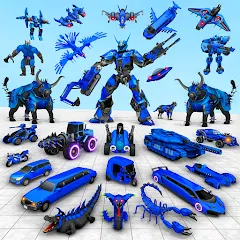 Скачать взломанную Bull Robot Car Game:Robot Game  [МОД Меню] - последняя версия apk на Андроид