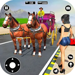 Взломанная Horse Cart Taxi Transport Game  [МОД Unlocked] - полная версия apk на Андроид