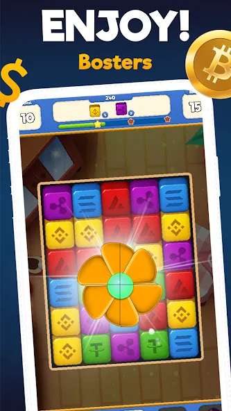 Crypto Blocks Puzzle Challenge  [МОД Бесконечные деньги] Screenshot 5