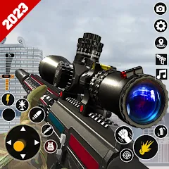 Взломанная Sniper Gun Shooting game (ИГИ Снайпер Оружие Стрелялки Игры)  [МОД Много денег] - стабильная версия apk на Андроид