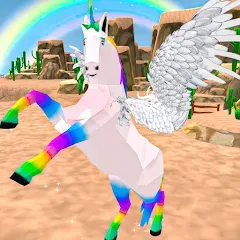 Взломанная Flying Unicorn Pegasus Games  [МОД Все открыто] - полная версия apk на Андроид