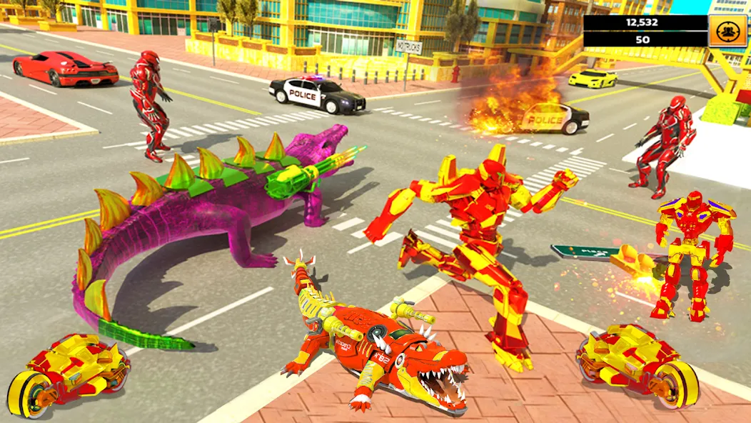 Robot Game Transform Crocodile  [МОД Все открыто] Screenshot 5